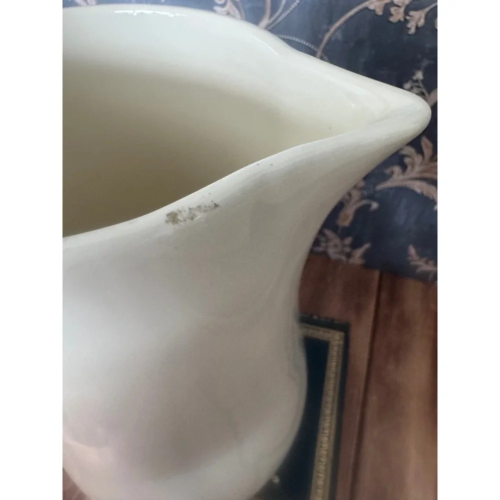 Pottery Barn Earthenware Pitcher Cream Ivory Glazed Ceramic Farmhouse Decor